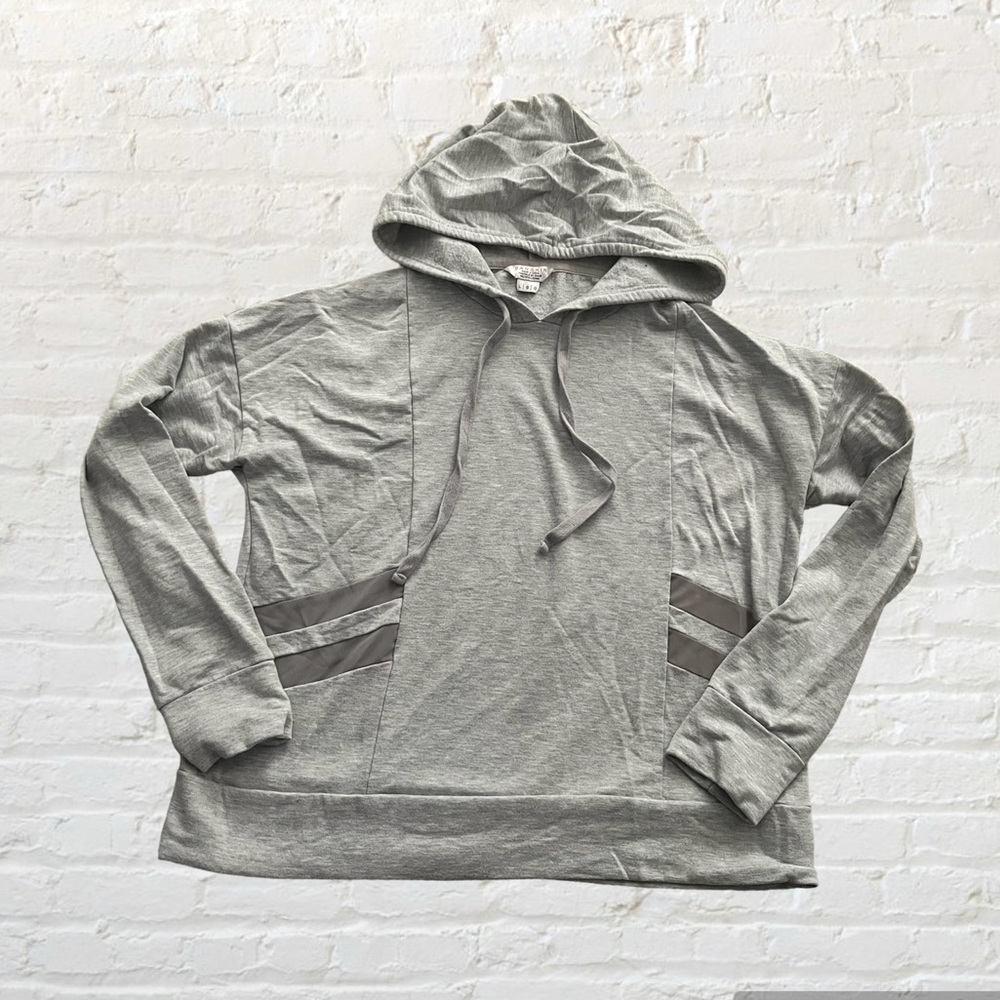 Danskin heathered light gray hoodie with mesh detail